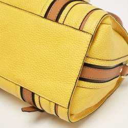 Burberry Yellow/Brown Leather Medium Alchester Bowling Bag