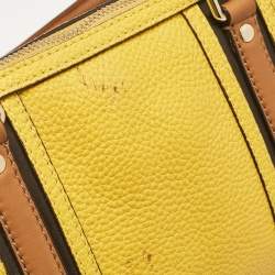 Burberry Yellow/Brown Leather Medium Alchester Bowling Bag