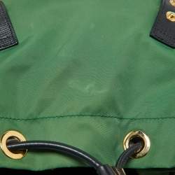 Pre Owned Burberry Bright Green Nylon Medium Rucksack Backpack