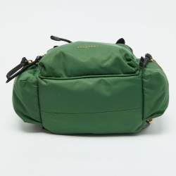Pre Owned Burberry Bright Green Nylon Medium Rucksack Backpack