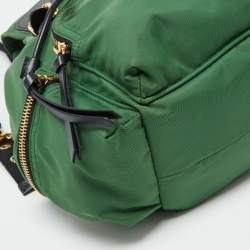 Pre Owned Burberry Bright Green Nylon Medium Rucksack Backpack