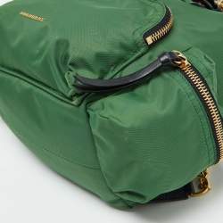 Pre Owned Burberry Bright Green Nylon Medium Rucksack Backpack