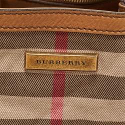 مملوكة مسبقًا Burberry Beige/Brown House Check Canvas and Leather Aurelia Tote