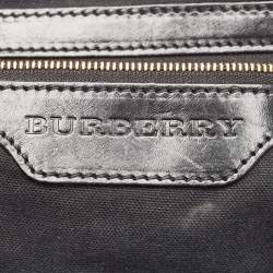 مملوكة مسبقًا حقيبة يد بربري كانتربوري صغيرة جلد و كانفاس مربعات هايماركت بني و بيج 