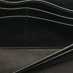 Pre Owned Burberry Black/Beige House Check Fabric and Leather Leighton Continental Wallet