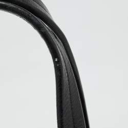 Pre Owned Burberry Grey/Black Beat Check Nylon and Patent Leather Lowry Tote