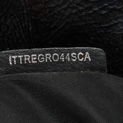 Pre Owned Burberry Grey/Black Beat Check Nylon and Patent Leather Lowry Tote