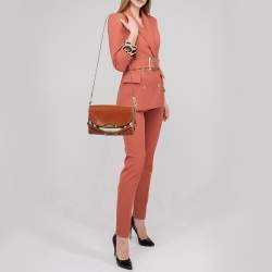 مملوكة مسبقًا Burberry Brown/Beige House Check Canvas and Leather Abbott Shoulder Bag