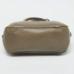 Burberry Taupe Grey Grain Leather Small Orchard Bowler Bag