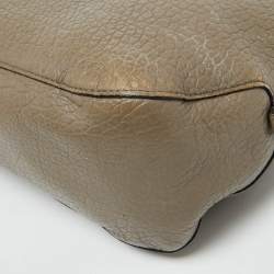 Burberry Taupe Grey Grain Leather Small Orchard Bowler Bag