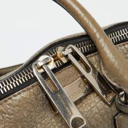 Burberry Taupe Grey Grain Leather Small Orchard Bowler Bag
