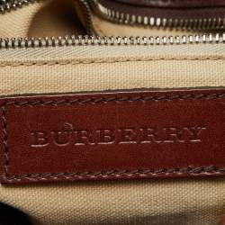 Burberry Brown Mega Check Canvas and Leather Lowry Tote