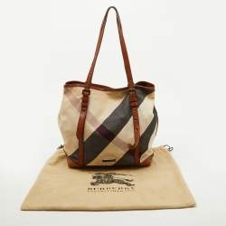 Burberry Brown Mega Check Canvas and Leather Orton Tote