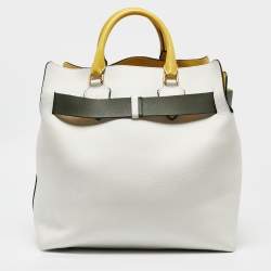 Pre Owned Burberry Tricolor Leather Large Marais Belt Bag