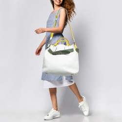 Pre Owned Burberry Tricolor Leather Large Marais Belt Bag