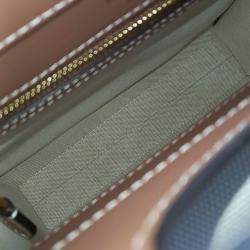 Pre Owned Burberry Beige Brown Canvas and Leather pocket mini bag