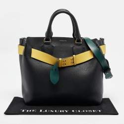 Burberry Black/Yellow Leather Medium Belt Tote