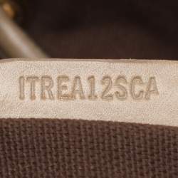 Pre Owned Burberry Beige/Olive Summer Check Canvas and Leather Mason Warrior Hobo