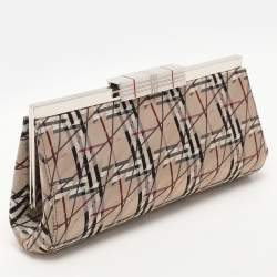 Burberry Multicolor Satin Frame Clutch