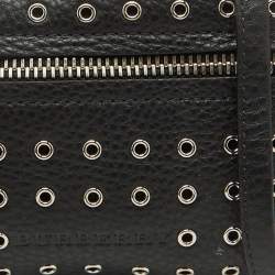 Pre Owned Burberry Black Leather Eyelet Crossbody Bag