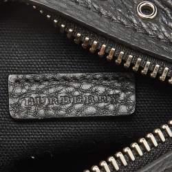 Pre Owned Burberry Black Leather Eyelet Crossbody Bag