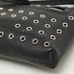 Pre Owned Burberry Black Leather Eyelet Crossbody Bag