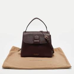 Burberry Burgundy/Beige House Check Canvas and Leather Camberley Top Handle Bag