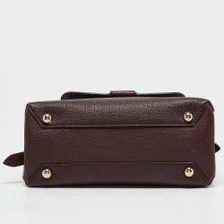 Burberry Burgundy/Beige House Check Canvas and Leather Camberley Top Handle Bag