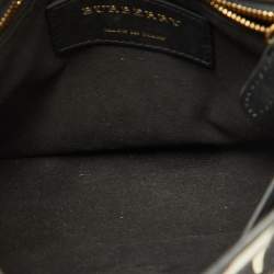 Pre Owned Burberry Black/Cream Zebra Print Calf Hair Buckle Crossbody Bag