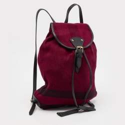 Burberry Magenta Mega Check Canvas Chiltern Backpack