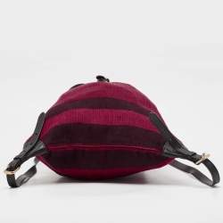Burberry Magenta Mega Check Canvas Chiltern Backpack