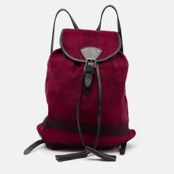 Burberry Magenta Mega Check Canvas Chiltern Backpack
