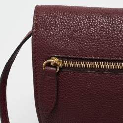 مملوكة مسبقًا Burberry Burgundy/Beige Check Fabric and Leather Small Macken Crossbody Bag