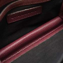 مملوكة مسبقًا Burberry Burgundy/Beige Check Fabric and Leather Small Macken Crossbody Bag