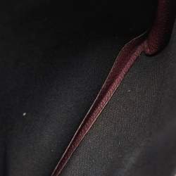 مملوكة مسبقًا Burberry Burgundy/Beige Check Fabric and Leather Small Macken Crossbody Bag