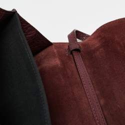 مملوكة مسبقًا Burberry Burgundy/Beige Check Fabric and Leather Small Macken Crossbody Bag