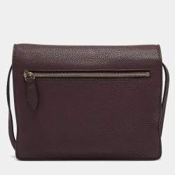 مملوكة مسبقًا Burberry Burgundy/Beige Check Fabric and Leather Small Macken Crossbody Bag
