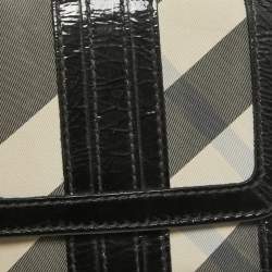 Burberry Smoke Beat Check Nylon and Patent Leather French Wallet