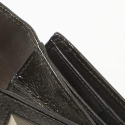 Burberry Smoke Beat Check Nylon and Patent Leather French Wallet