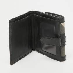 Burberry Smoke Beat Check Nylon and Patent Leather French Wallet