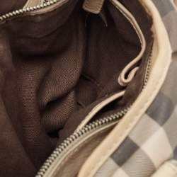 Burberry Smoked Check PVC and Leather Lowry Tote
