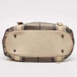 Burberry Smoked Check PVC and Leather Lowry Tote