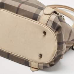 Burberry Smoked Check PVC and Leather Lowry Tote