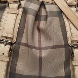 Burberry Smoked Check PVC and Leather Lowry Tote