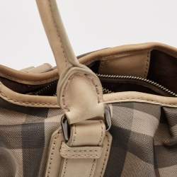Burberry Smoked Check PVC and Leather Lowry Tote