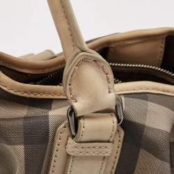 Burberry Smoked Check PVC and Leather Lowry Tote