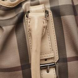 Burberry Smoked Check PVC and Leather Lowry Tote