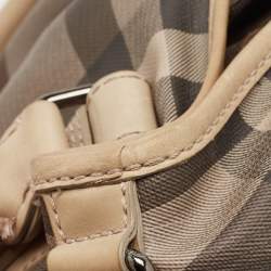 Burberry Smoked Check PVC and Leather Lowry Tote