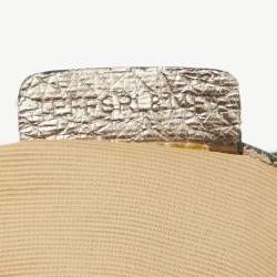 Burberry Metallic/Beige Nova Check PVC and Leather Studded Brooke Warrior Hobo