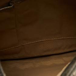 Burberry Metallic/Beige Nova Check PVC and Leather Studded Brooke Warrior Hobo
